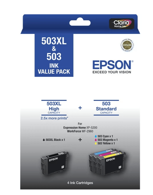 Epson 503XL Chillies, Genuine Multipack, XL Black Standard Colours Ink  Cartridges